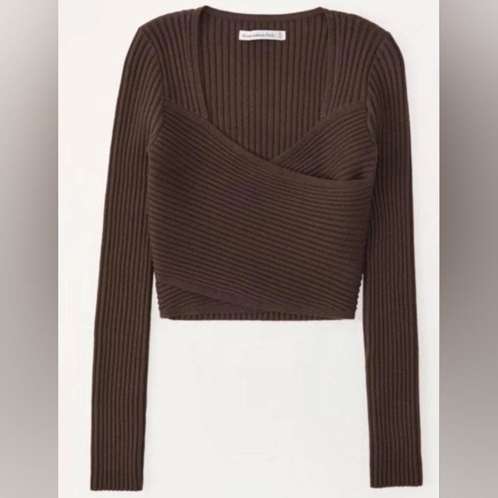 Abercrombie & Fitch Luxeloft Slim Wrap Sweater In Brown